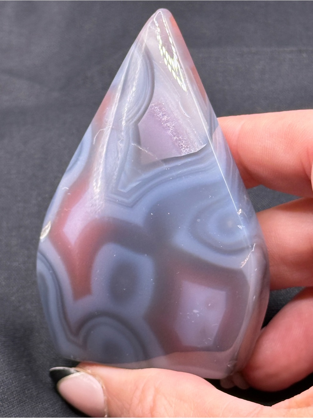 Natural Swazi Agate (Mozambique Agate) Polished Flame Freeform